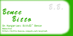 bence bitto business card